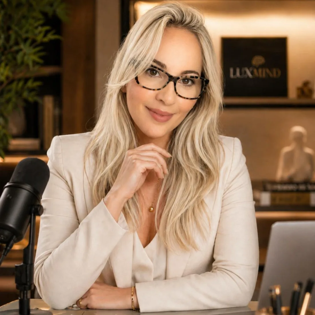 Adriana Carvalho, psicanalista e mentora LuxMind™, em seu escritório
